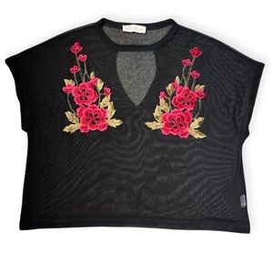 Women’s Twinkle by Wenlan Black Sheer Mesh Shirt S